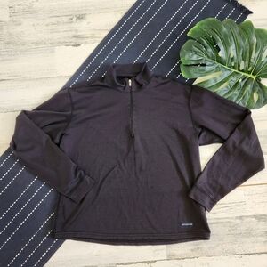 Patagonia Capilene Long Sleeve Quarter Zip Pullover Black Cropped Small